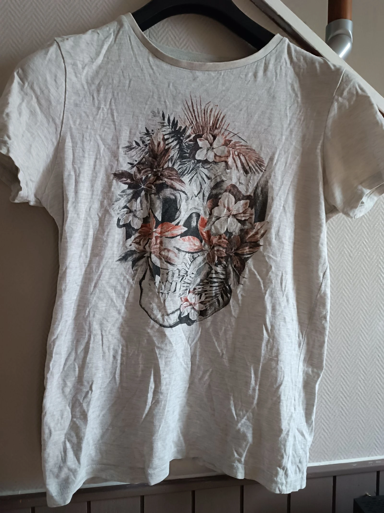 Grey heather skull floral/jungle t-shirt - XS – photo 2